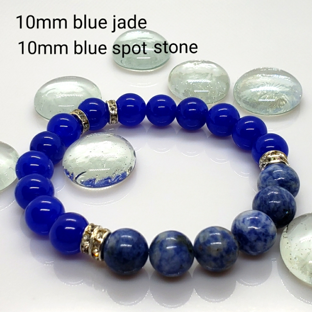 Handcrafted natural stone stretch bracelet